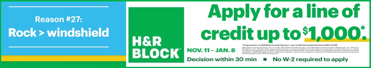 H&R Block Offers $1,000 Emerald Advance Starts Nov-11